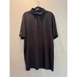 Travis Mathew Mens XXL Black Polo Shirt Wolf Sub-Zero Cove Embroidered Logo Golf